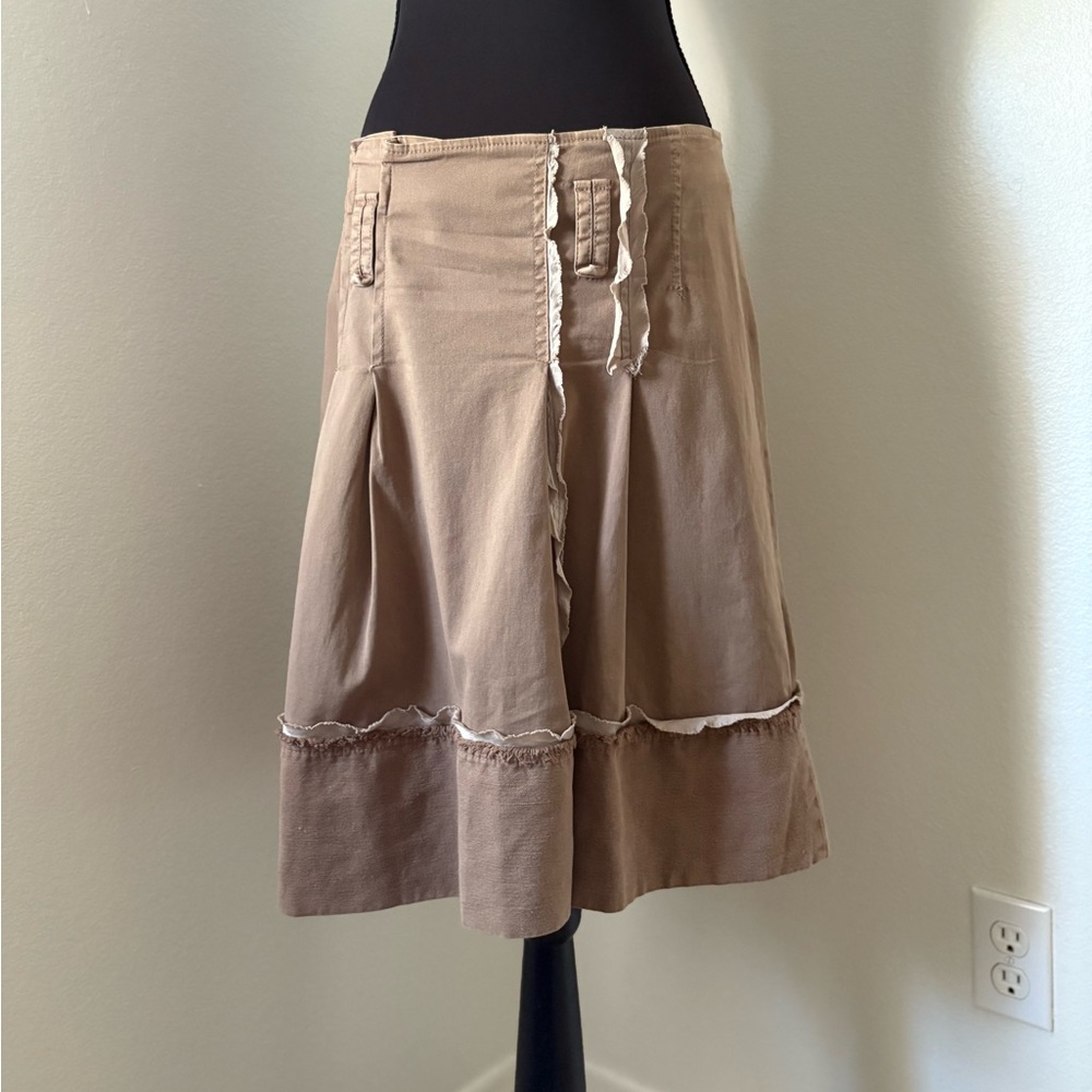 Vintage AnnaRita N Italian Tan Midi Skirt- Size 8